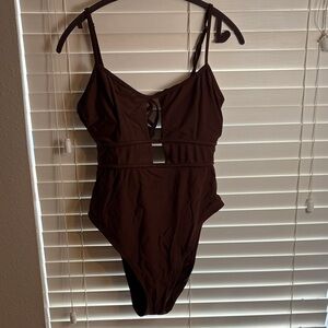 Shade & Shore Brown One Piece Swimsuit